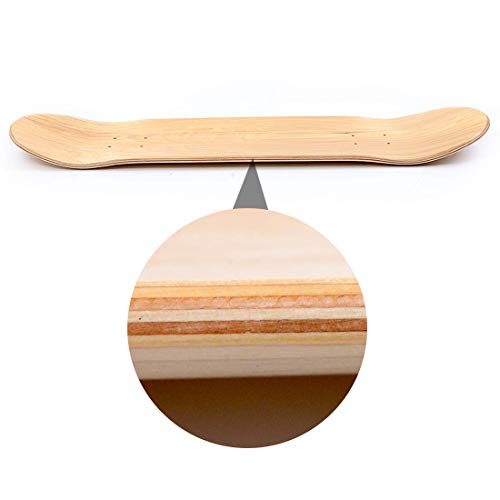 Maple Skateboard Decks Double Tail 8" x 31.75" Light Deck with Grip Tape - 1 PCS