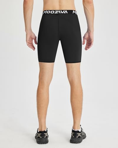 Men's Compression Shorts - Medium Black+Black - Spandex Performance Athletic Base Layer