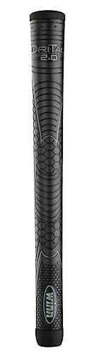 Golf Grip Bundle - 13 Oversized Dri-Tac 2.0 Polymer Golf Grips, Jet Black & Gray