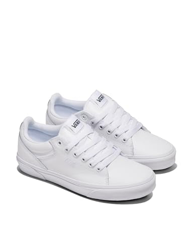 Vans Women's Seldan Low-Top Sneakers White/White US 8 Retro Skate Shoes
