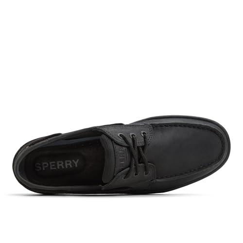 Sperry Men's Billfish 3-Eye Leather Boat Shoes - Size 10.5 Black