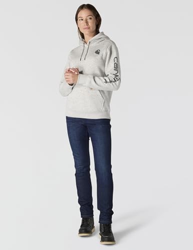 Carhartt Women's Iconic Clarksburg Logo Sweatshirt - X-Small Asphalt Heather Nep