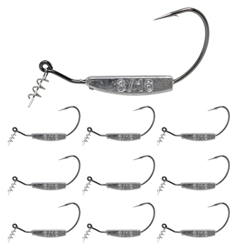 3/16oz 3/0 Weighted Swimbait Hooks with Twist Lock Bait Keeper - Bass Fishing Tackle