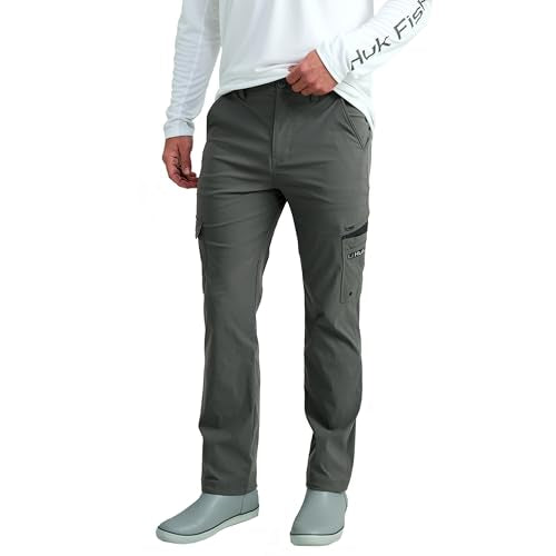 Men's HUK Icon Pro Pant - Performance Fishing Cargo Pants - Volcanic Ash 34