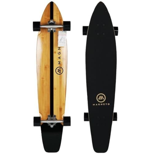 Magneto Retro Surf 44-Inch Kicktail Cruiser Longboard Skateboard - Bamboo & Maple Deck