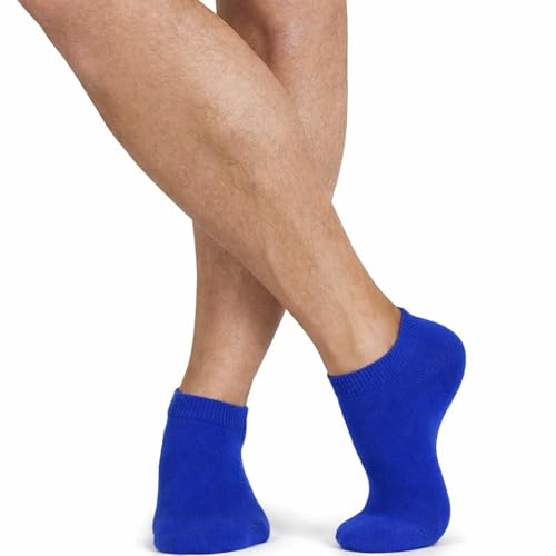Unisex Thin Cotton Athletic Ankle Socks Medium Blue for Men Women Running Breathable Dry Fit Low Cut Golf Socks