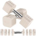 Hezeyferg 11LB Adjustable Dumbbell Set for Home Gym Beige - 22LB Pair