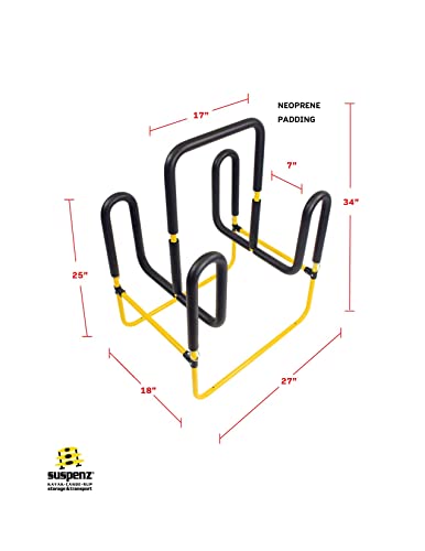 Suspenz Double-Up SUP Stand for 2 Paddleboards or Surfboards, Lightweight Aluminum, Yellow
