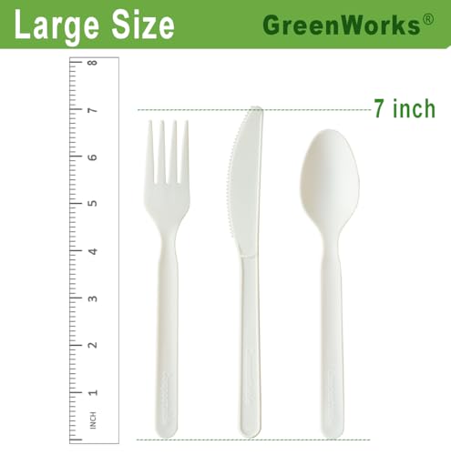 GreenWorks 1000 Bulk Compostable 7-Inch CPLA Knives Disposable Cutlery