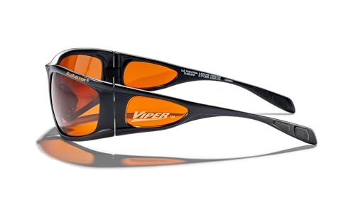 BluBlocker Viper Sunglasses - Black Polarized UV & Blue Light Protection, Rubber Grip, Comfortable Fit