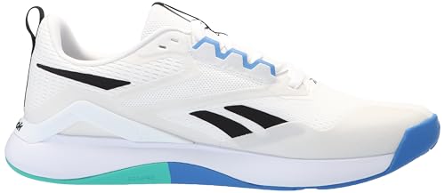 Reebok Men's Nanoflex TR 2.0 Cross Training Shoes White Black Green 12