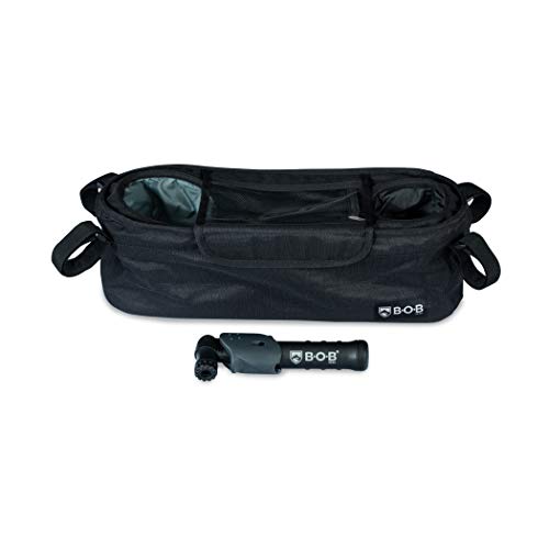 Handlebar Console with Tire Pump for BOB Single Jogging Strollers - 2 Piece Set, Black