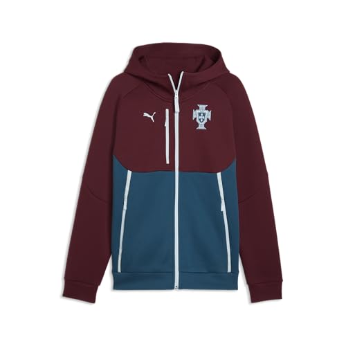 Men's Full Zip Hoodie - Portugal Travel Range, Ruby Shimmer Ocean Tropic, Large