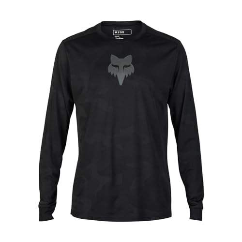 Men's Mountain Bike Jersey - TruDri Ventilated Long Sleeve, Black / Large