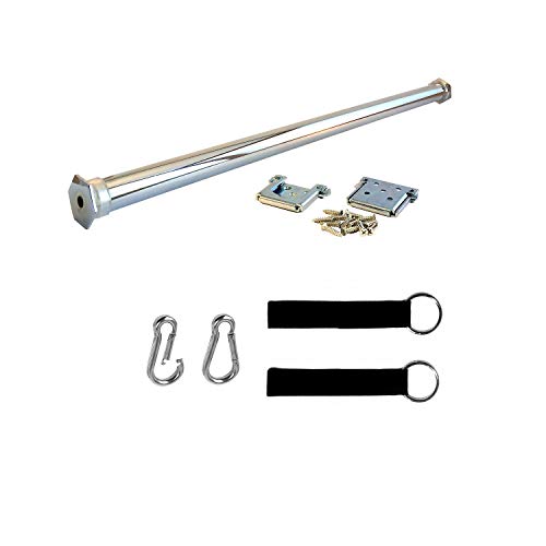 Doorway Pull-Up Bar & Indoor Swing Support - Heavy Duty Chrome Steel, Fits 26-36" Doorways