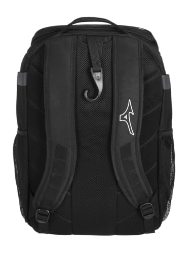 Mizuno Organizer 26 Backpack with Bat Sleeves & Ventilated Shoe Compartment - Black