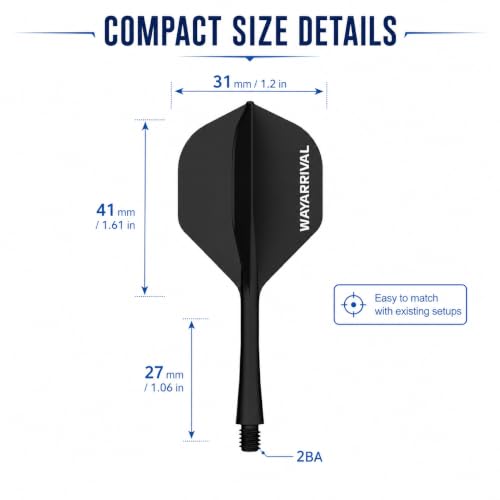 6 Pack Integrated Dart Flights and Stems - Unbreakable All-in-One, Universal 2BA Fit
