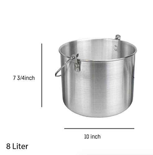 Outdoor Camping Cooking Pot Set 8.5 Quarts Lightweight Aluminum with Lid & Folding Handle