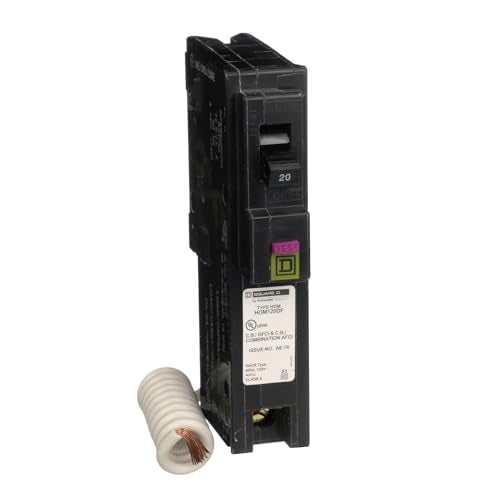 Square D Homeline 20 Amp Mini Circuit Breaker 1" Plug-In, GFCI/ARC Combo, 120V