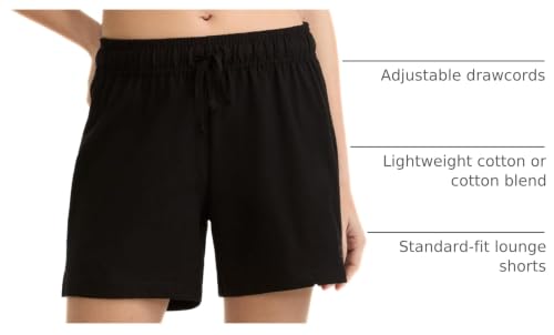 Women's Jersey Shorts Black 1X Plus Size Lightweight Comfortable Shorts