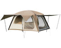 Vidalido 4-6 Person Waterproof Camping Tent with 3 Doors, 2 Rooms, Light Brown