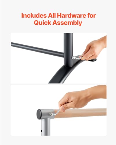 46.8x27.4 Inch Freestanding Adjustable Ballet Barre for Home & Studio - Anti-Wobble Fitness Equipment