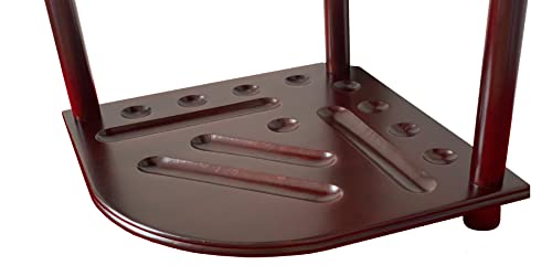 Pool Cue Rack Floor Stand - Holds Up to 8 Cues & Accessories - Traditional Mahogany
