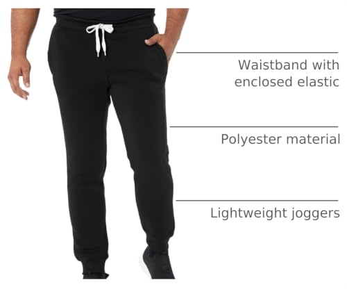 Men's Fleece Jogger Pants Large Black - 2 Pack, Relaxed Fit, Comfortable