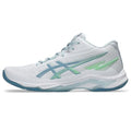 ASICS Men's Netburner Ballistic FlyteFoam Mid Top 4 Volleyball Shoes - White/Saba Blue