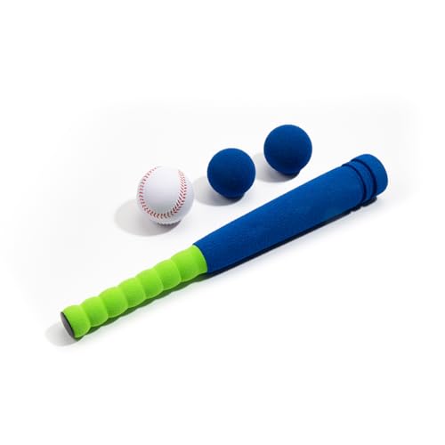 Mini Foam Baseball Bat Set for Toddlers - Blue, 16.5-Inch Safe Playset