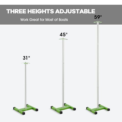 Heavy Duty Boat Cover Support Poles 2 Pack - Adjustable Aluminum Marine Tarp Support System with Mushroom Caps & Ratchet Ropes