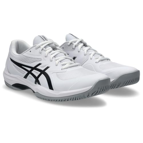 ASICS Men's Game FlyteFoam Tennis Shoes 10.5 White/Black - Lightweight & Supportive