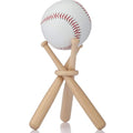 Baseball Display Stand Wooden Table Centerpiece with 12 Mini Bats - Variation 4