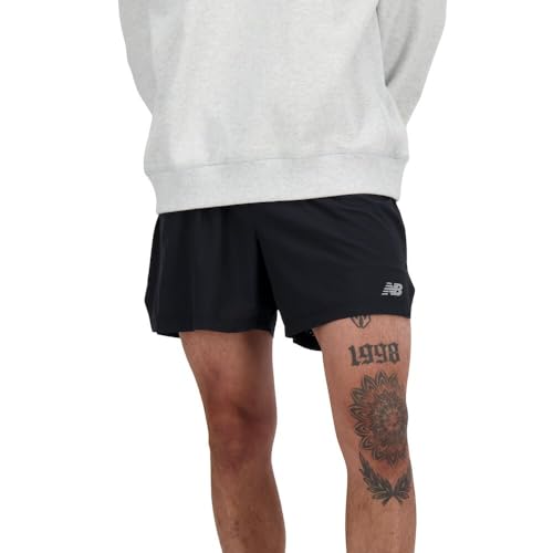 New Balance Men's RC Short 5" Black Medium Running Shorts Moisture-Wicking Reflective