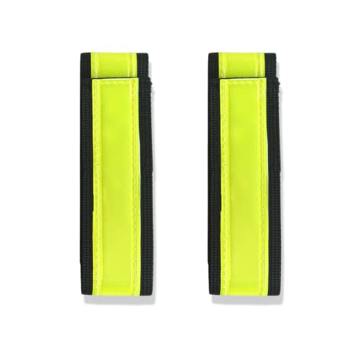 Green Reflective Bands for Cycling & Outdoor Safety - Molle Webbing Compatible (Pair of 2)