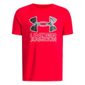 Kids Tech Hybrid Print Short Sleeve T-Shirt - Medium, Red & White