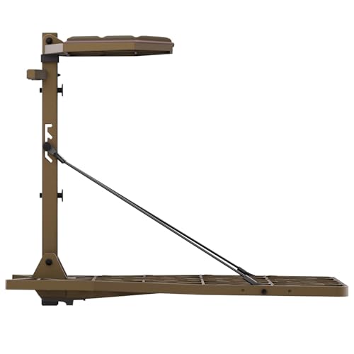 Lightweight Cast Aluminum Hang-On Tree Stand for Deer Hunting, 27.8 x 17.8 Platform