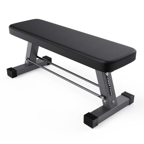 Flat Weight Bench for Home Gym - 1,000 lb Capacity, Dumbbell Storage, Easy Assembly