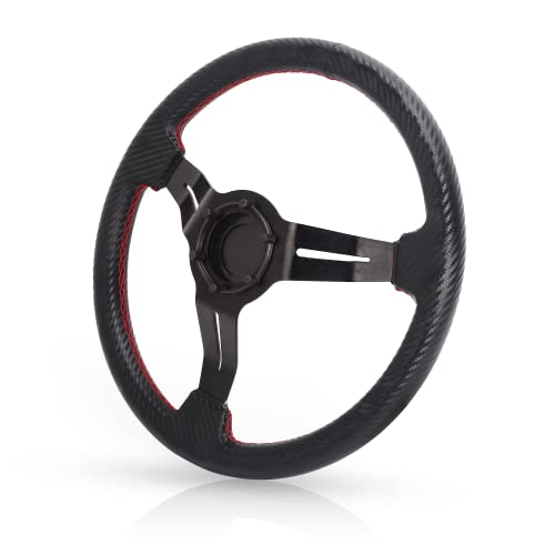Carbon Black 13-Inch Golf Cart Steering Wheel for Yamaha, EZGO & Club Car