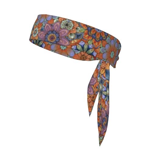 Boho Sports Headband Tie for Men Women - Athletic Sweat Band for Running Tennis Yoga