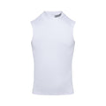 Battle Sports PRO Compression Sleeveless Mock Neck, 4 Way Stretch, Moisture Wicking for Adults (US, Alpha, Medium, Regular, Regular, White)