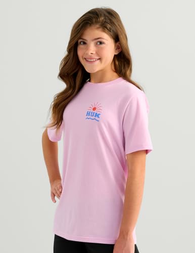 HUK Kids' Performance Fishing T-Shirt Short Sleeve XL Papercut Oleander