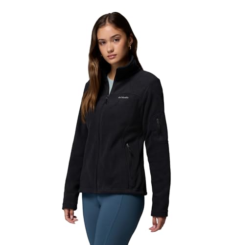 Women's Lightweight Fleece Jacket - Black, Medium, Zip Pockets & Adjustable Hem
