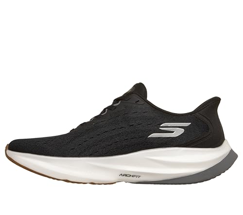 Skechers Mens Aero Spark Slip-Ons - Black/White, Size 8.5, Hands Free Running Shoe