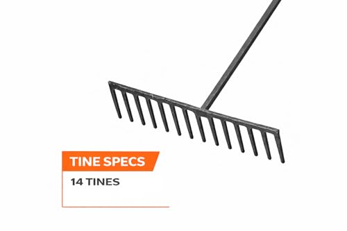 Truper TruPro Asphalt Rake 14 Tines 60-Inch Wood Handle Model R-14XSH/33105
