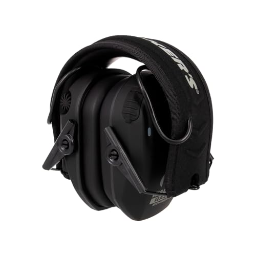 WALKER'S Razor Rechargeable Electronic Muff - HD Speakers 21dB NRR Compact Collapsible Hunting Shooting Hearing Protection Earmuffs, USB Charging Cable Included, Black