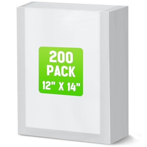 12x14 Inch Food Vacuum Sealer Bags - 200 Pack, BPA Free, Heavy Duty Food Storage