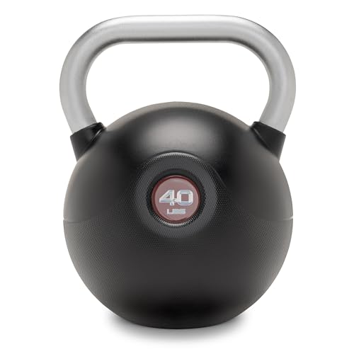 40 lb Red PU Coated Kettlebell with Steel Handle for Strength Training