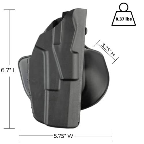 Safariland 7378 7TS ALS Paddle & Belt Loop Holster for 19/23, Right Hand, Plain Black, SafariSeven Nylon