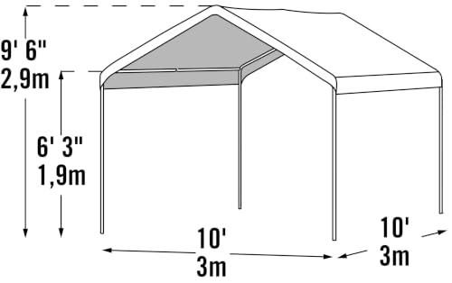4-Leg 10x10ft Canopy Tent - Waterproof Sun Shade with Steel Frame, White